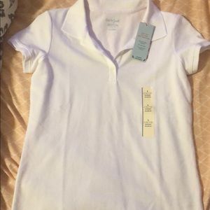 White short sleeve school shirt
